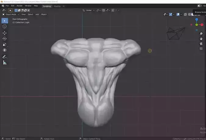 HUMAN TORSE SCULPTED IN BLUNDER 