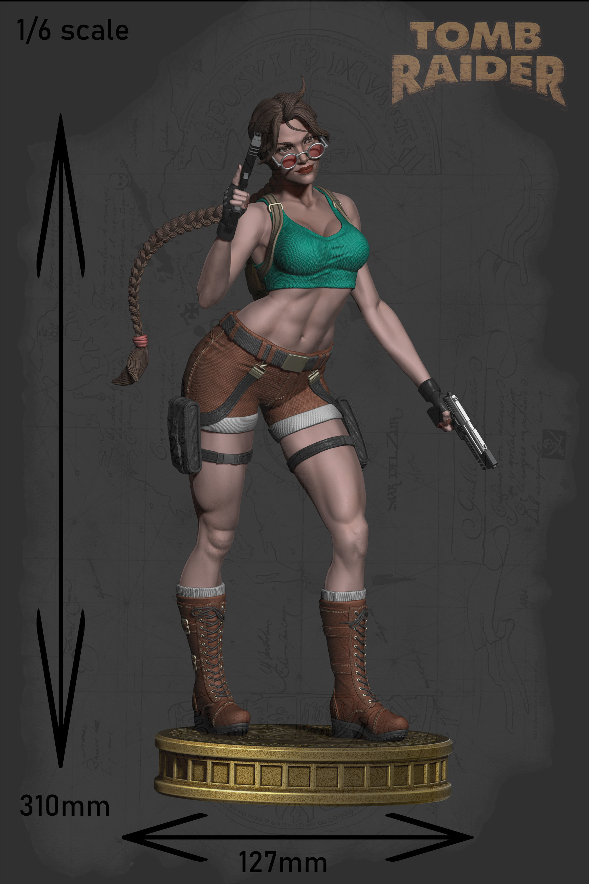 LARA CROFT - TOMB RAIDER  COMICS  Collectible statue 3D print model_5