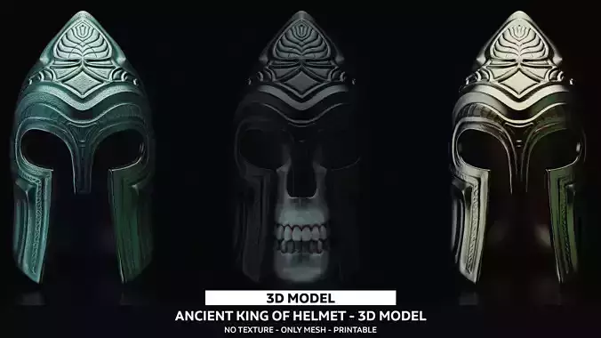 Ancient King Of Gondor Helmet 3D model