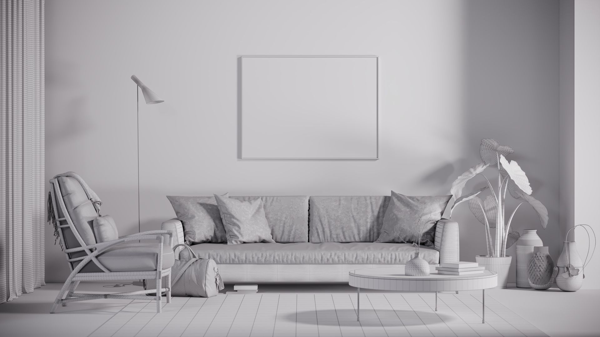 CA - Simple Studio  Interior Scene 2 -  Corona - Vray 3D model_8