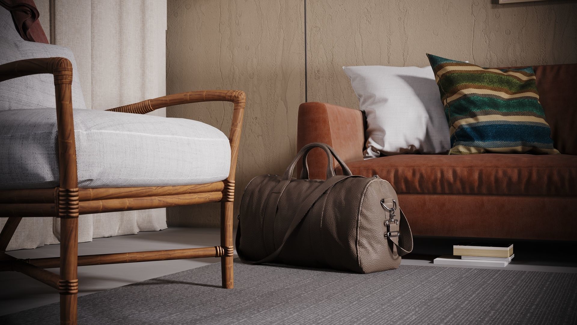 CA - Simple Studio  Interior Scene 2 -  Corona - Vray 3D model_3