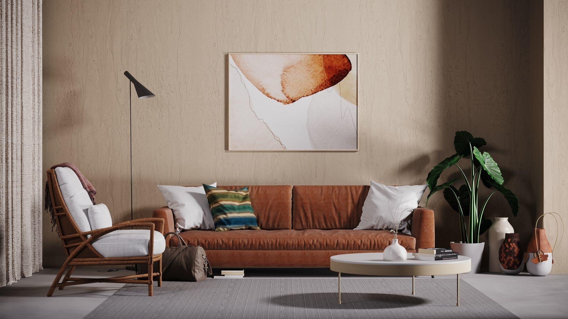 CA - Simple Studio  Interior Scene 2 -  Corona - Vray 3D model_1