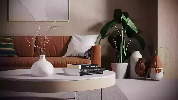 CA - Simple Studio  Interior Scene 2 -  Corona - Vray 3D model