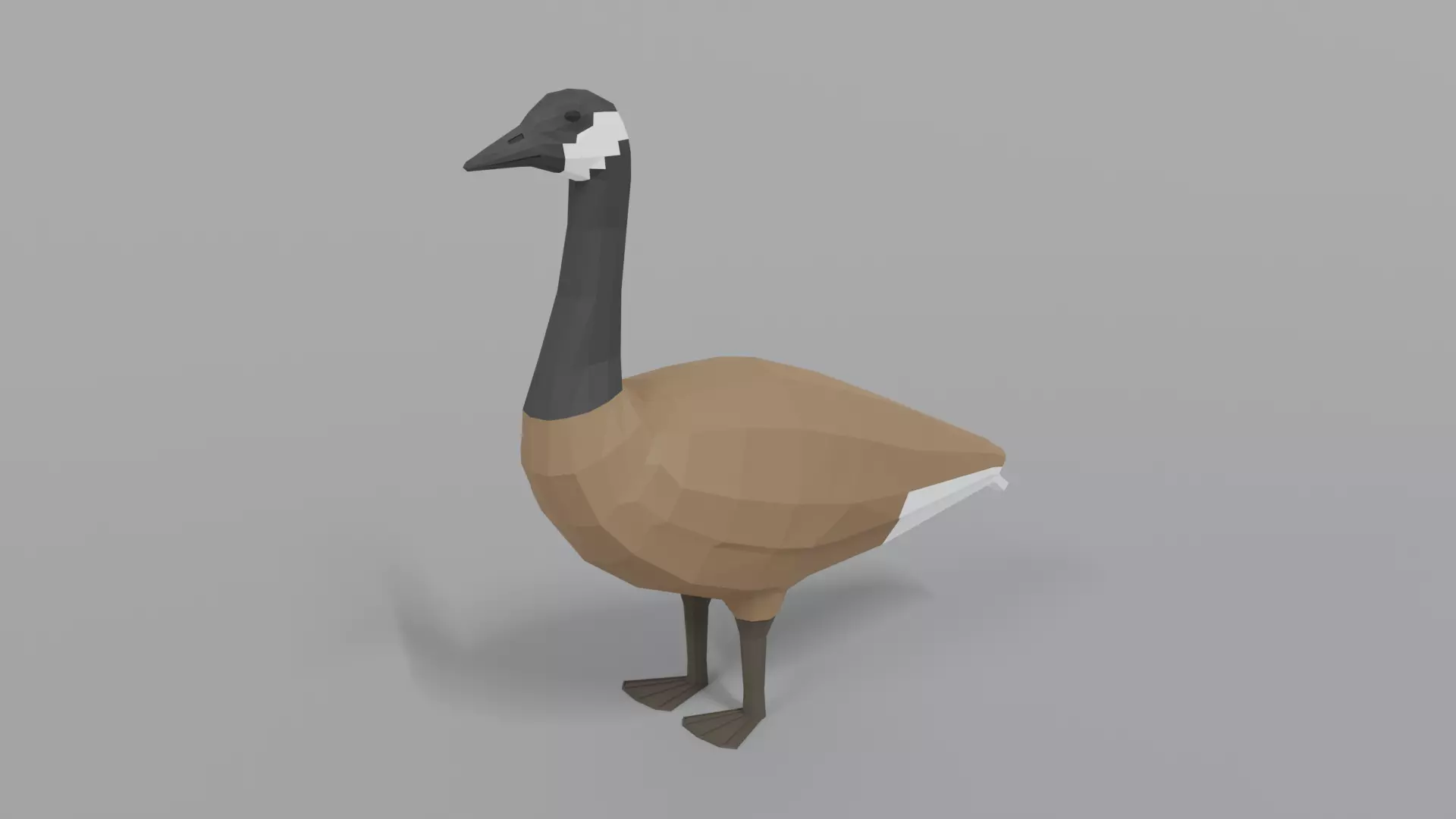 Low Poly Cartoon Canada Goose Low-poly 3D model