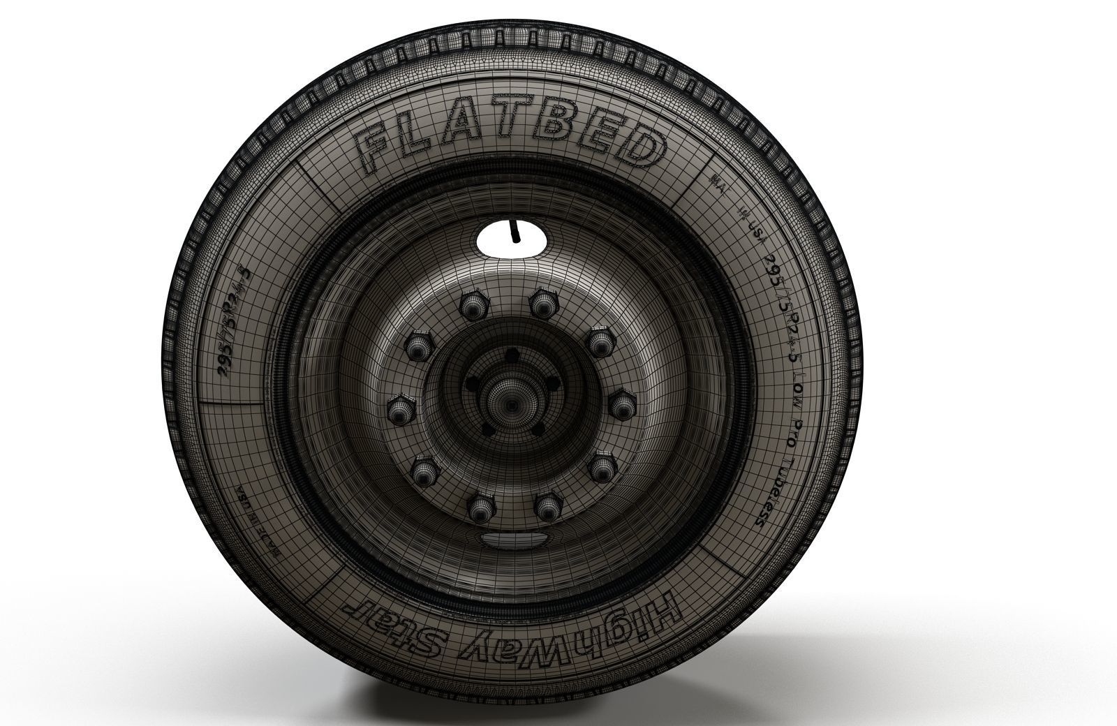Truck steel wheels  3D model_8