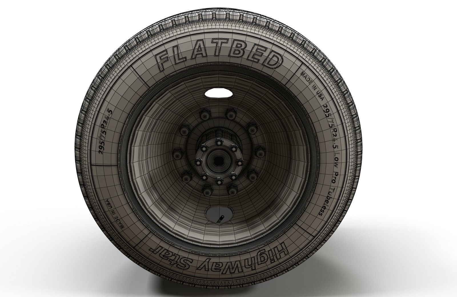 Truck steel wheels  3D model_17