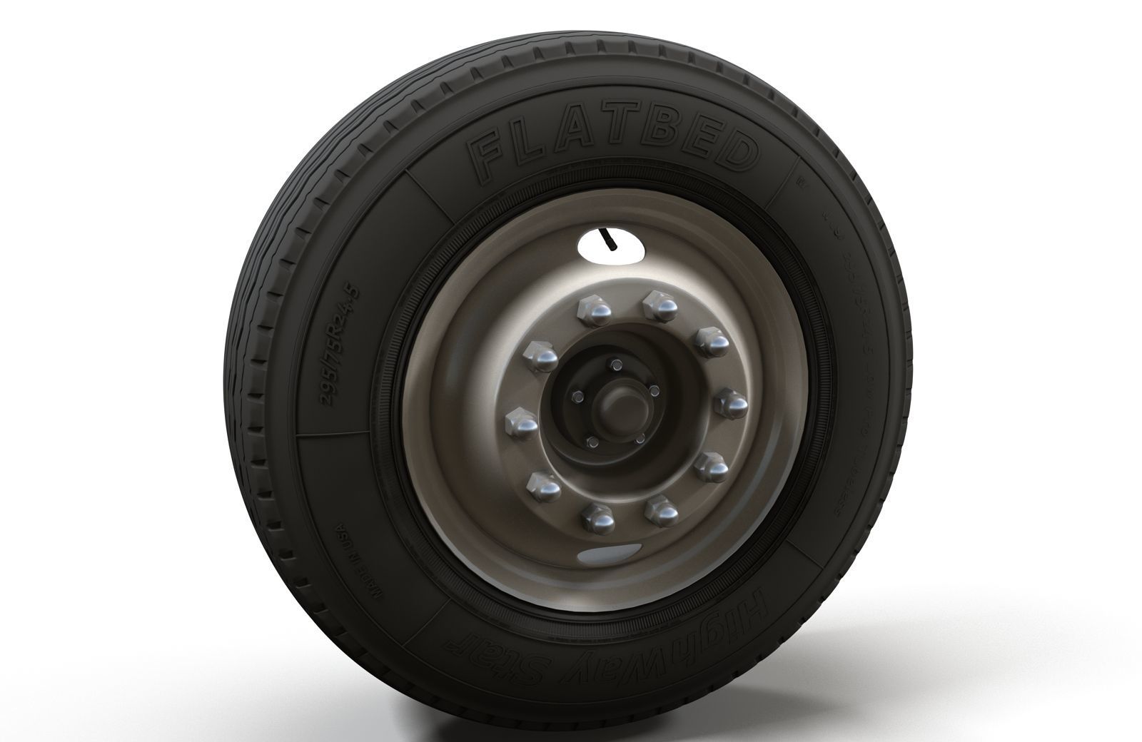 Truck steel wheels  3D model_1
