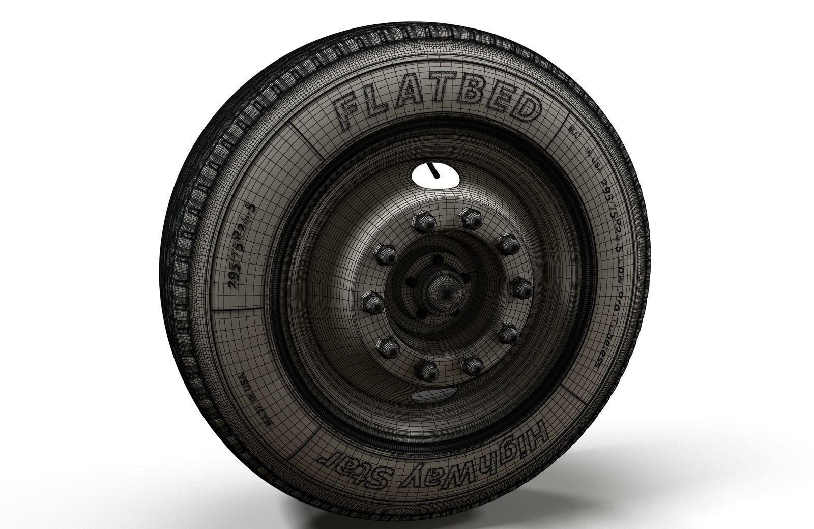 Truck steel wheels  3D model_7