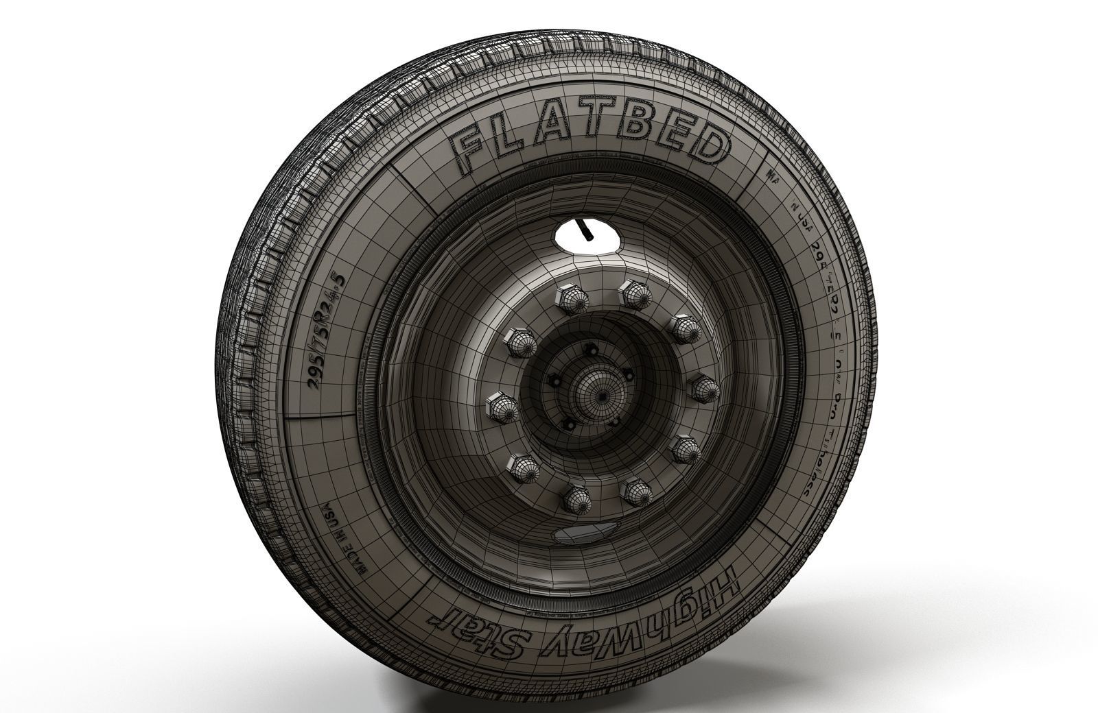 Truck steel wheels  3D model_10
