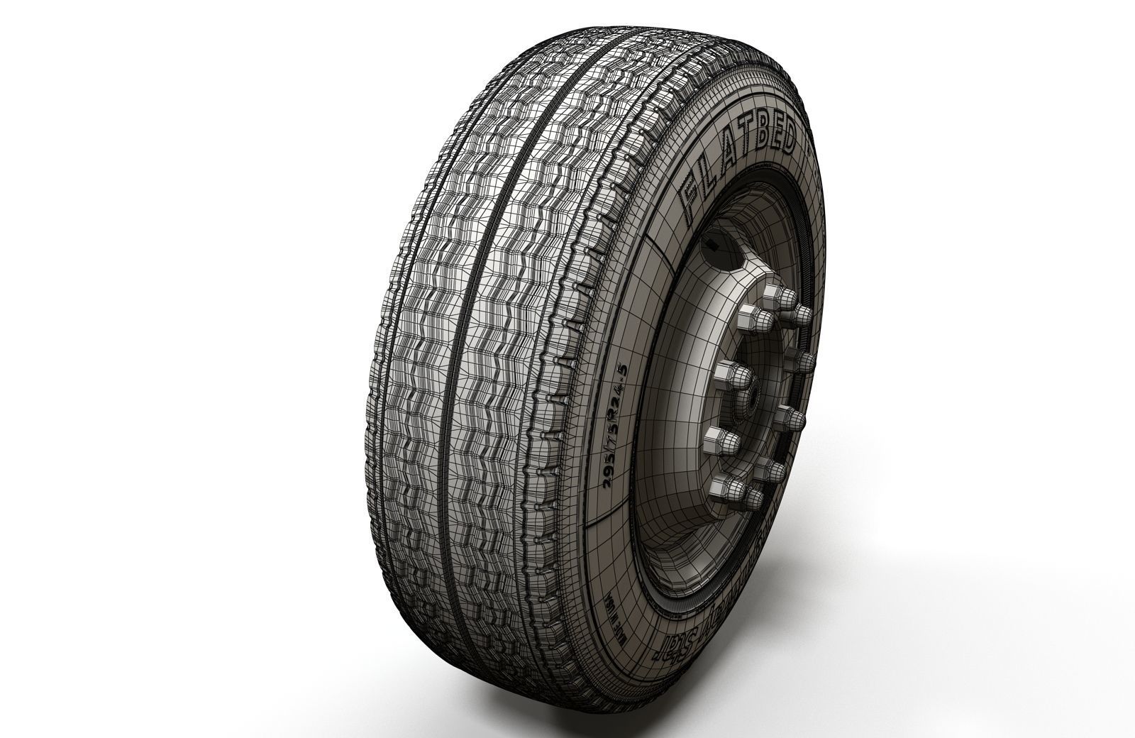 Truck steel wheels  3D model_12