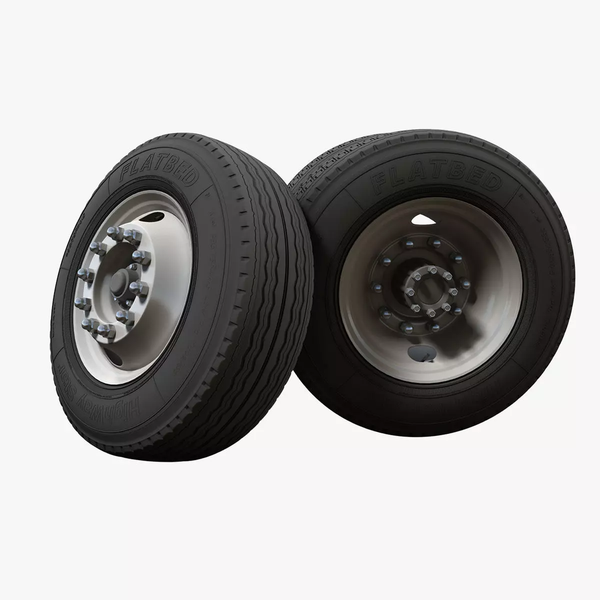 Truck steel wheels  3D model_0