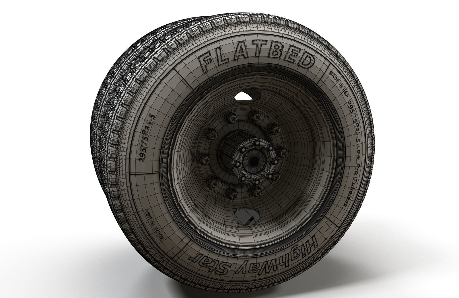 Truck steel wheels  3D model_16