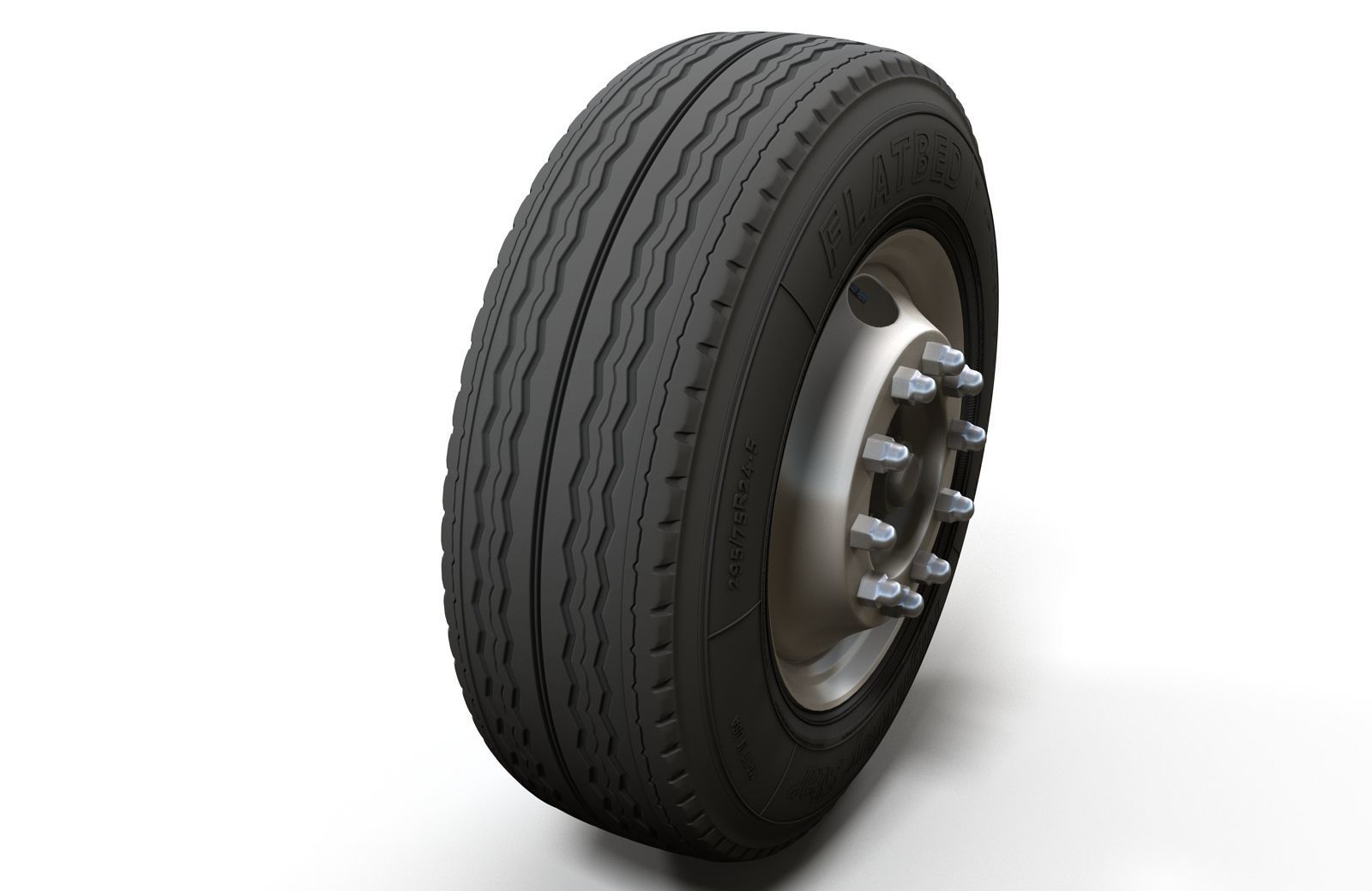 Truck steel wheels  3D model_3