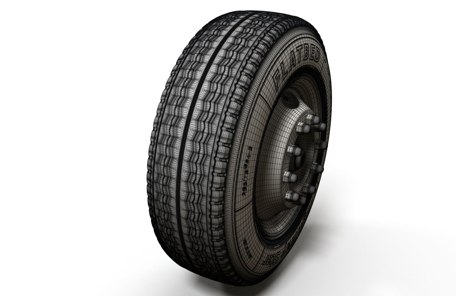 Truck steel wheels  3D model_9