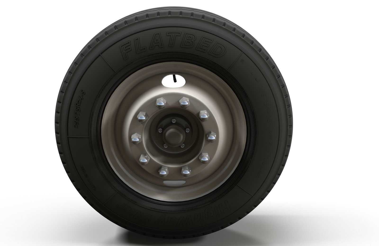 Truck steel wheels  3D model_2