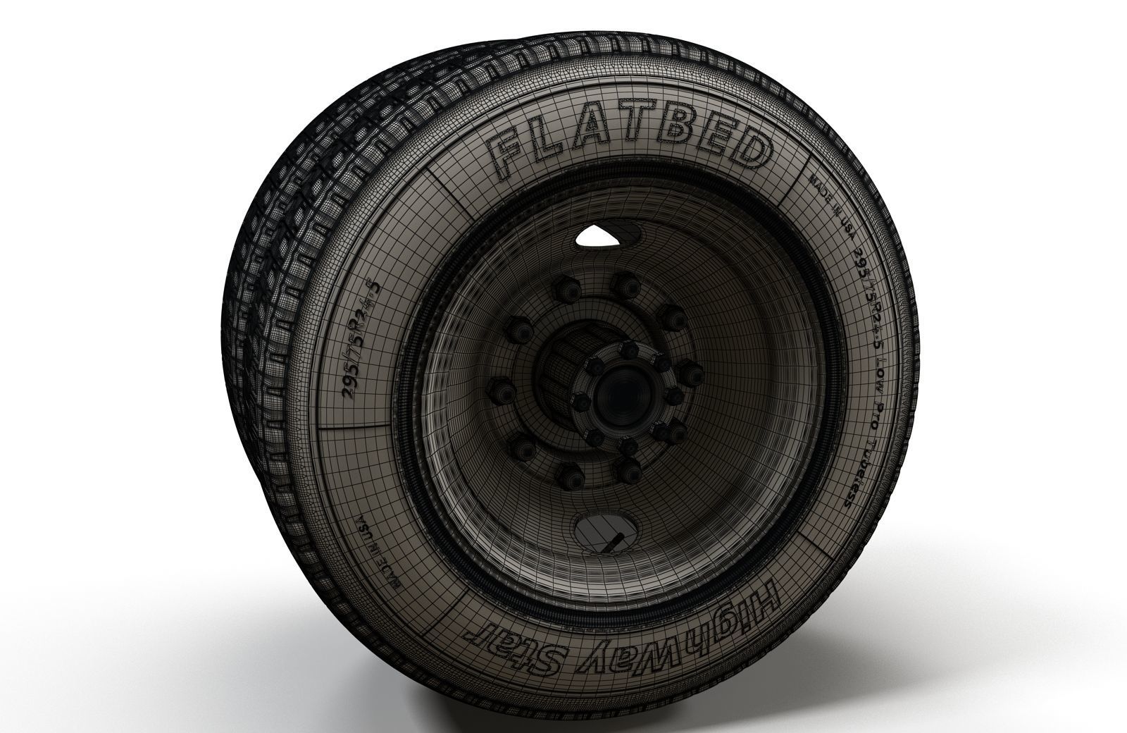 Truck steel wheels  3D model_13