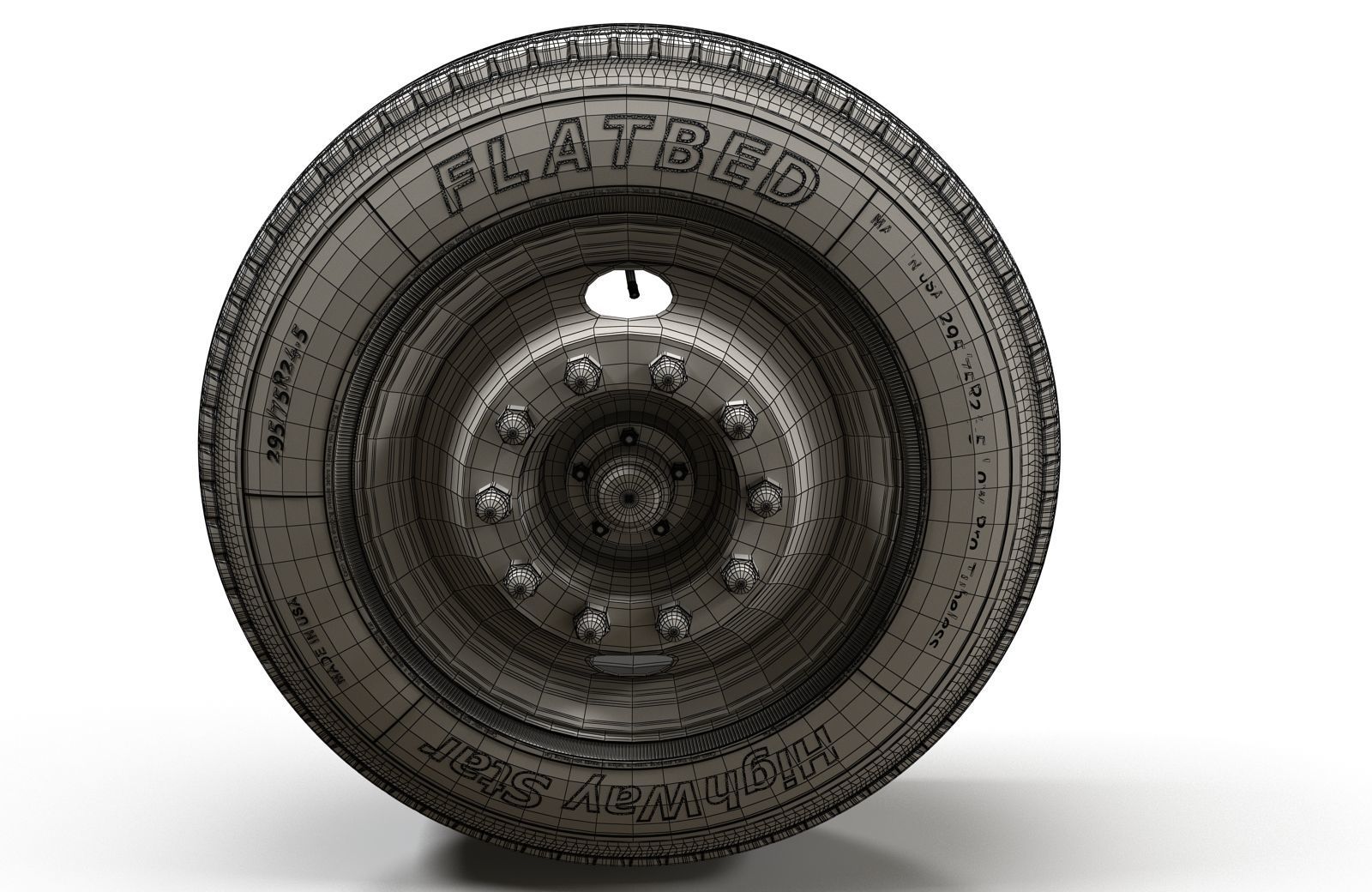 Truck steel wheels  3D model_11