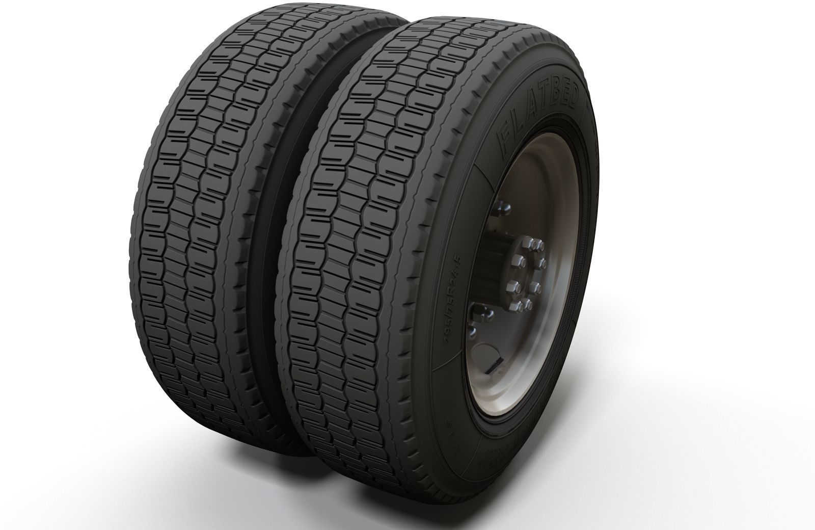 Truck steel wheels  3D model_6