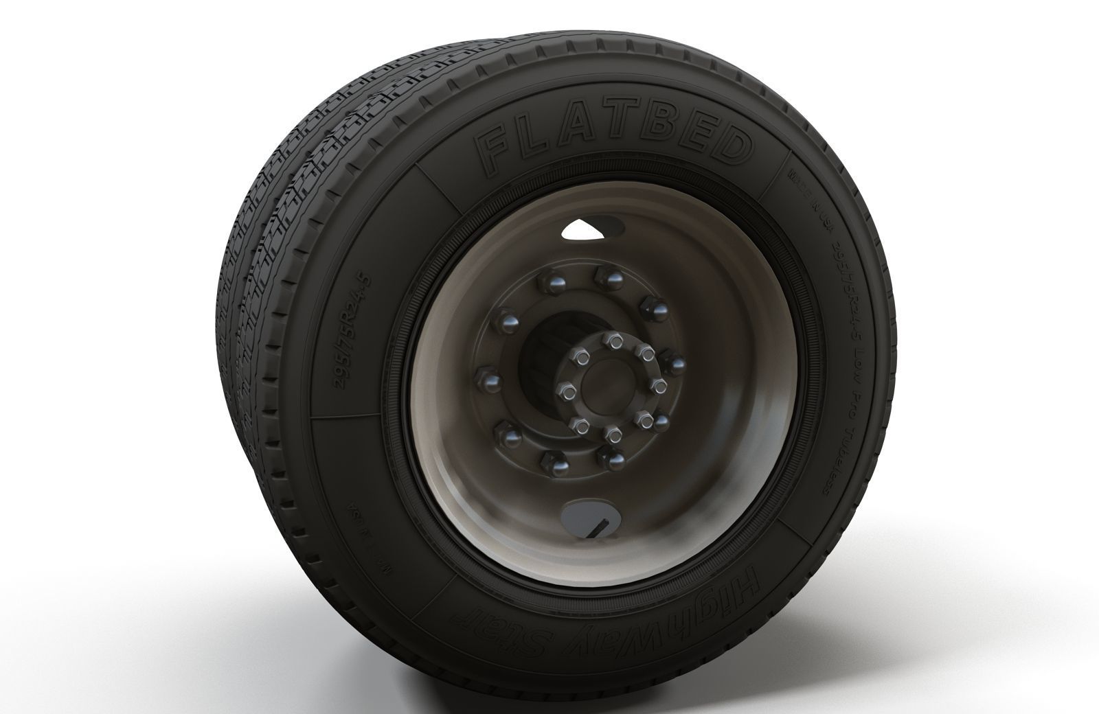 Truck steel wheels  3D model_4