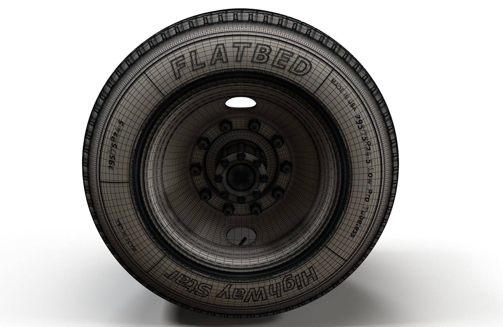 Truck steel wheels  3D model_14