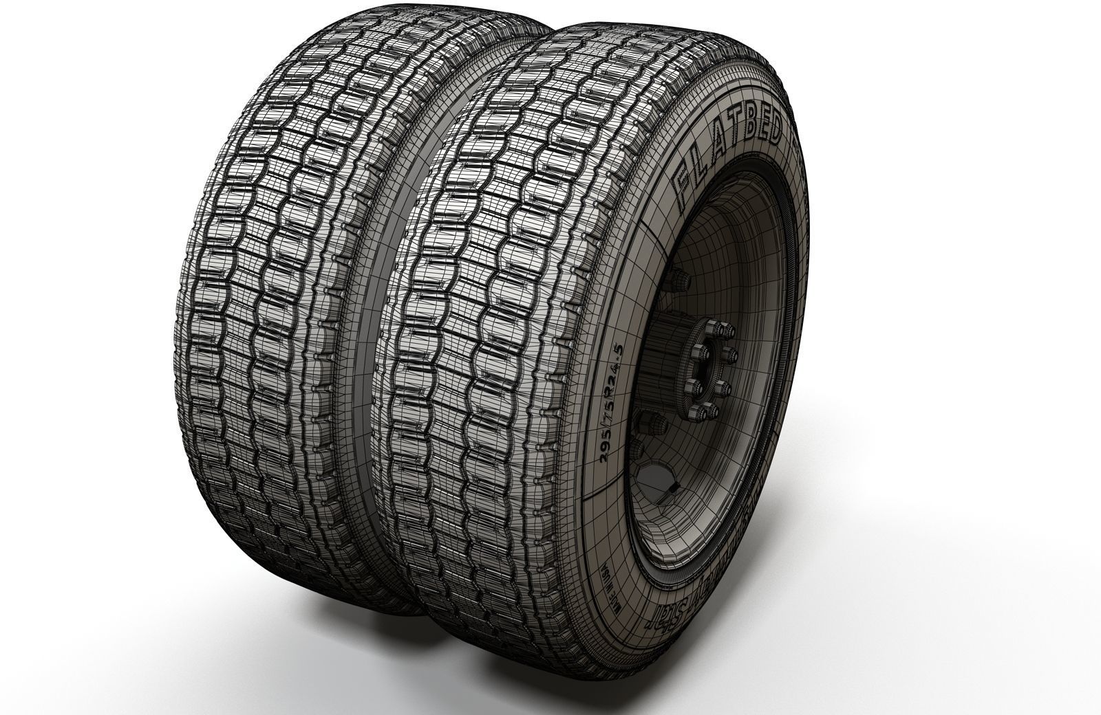 Truck steel wheels  3D model_18