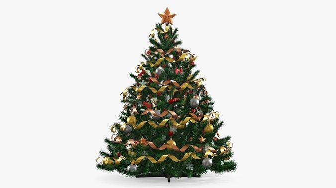 Fir tree artificial decorated 02 3D model
