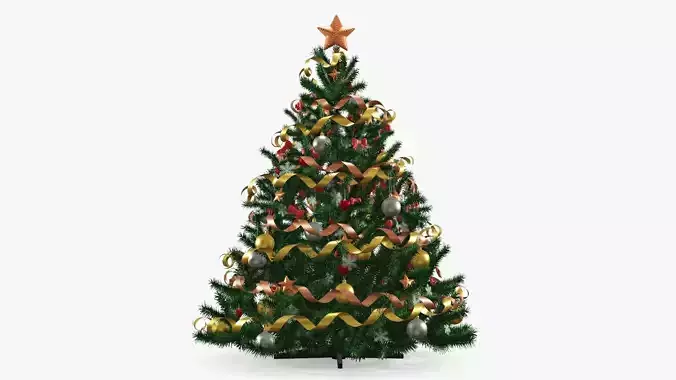 Fir tree artificial decorated 02 3D model