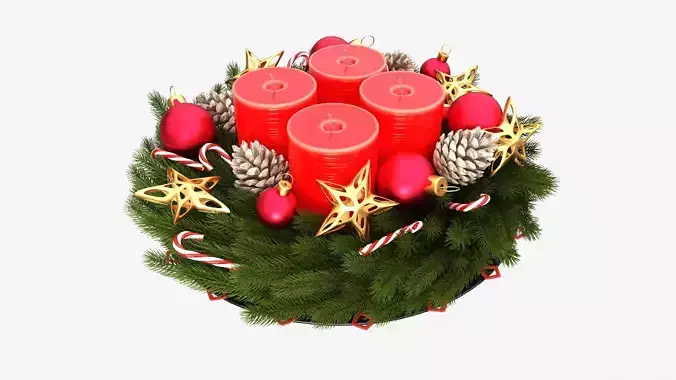 Wreath Christmas 02 3D model