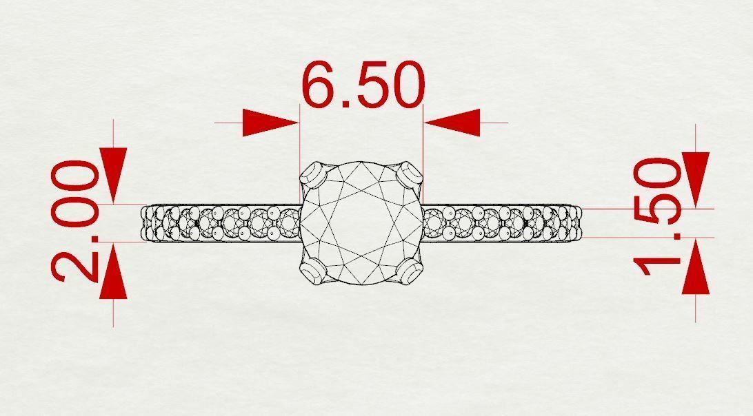 Engagement diamond ring for 3D print 3D print model_6