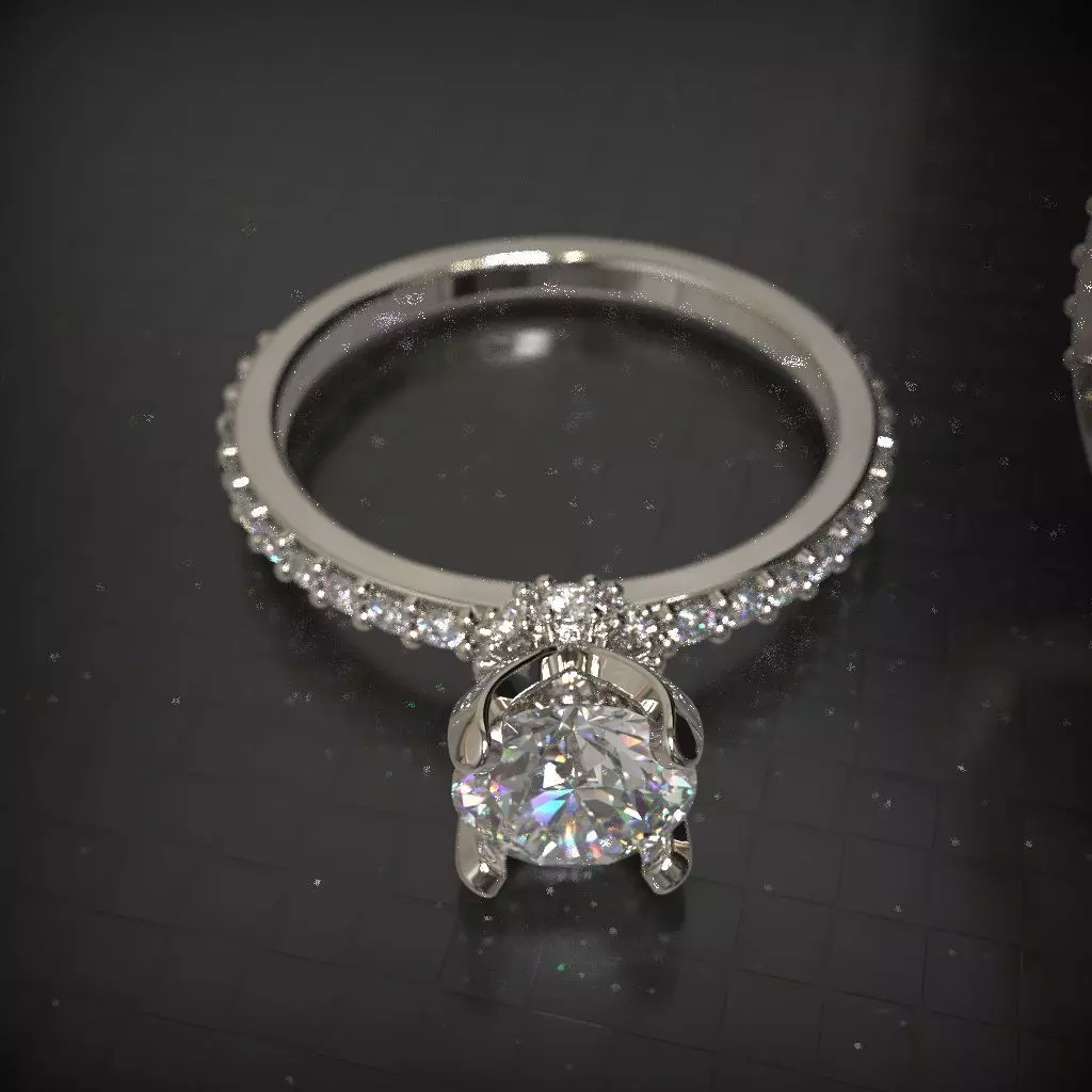 Engagement diamond ring for 3D print 3D print model_0