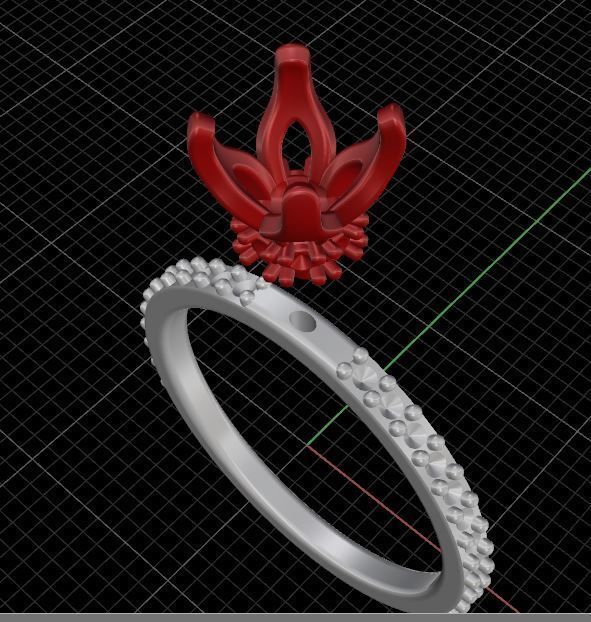 Engagement diamond ring for 3D print 3D print model_4