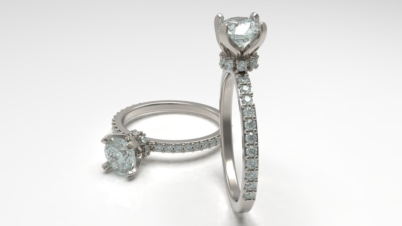 Engagement diamond ring for 3D print 3D print model_9