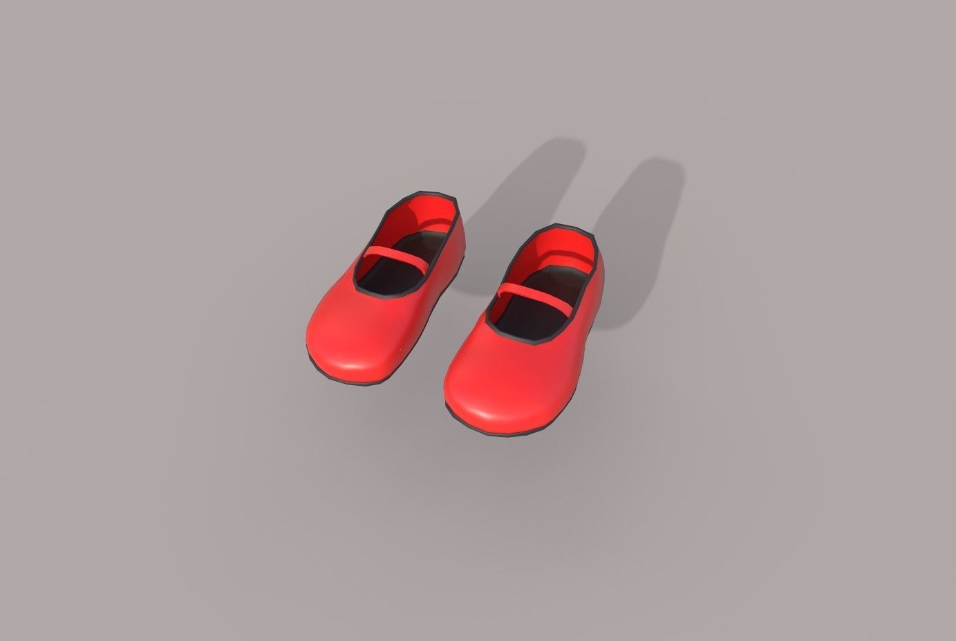 red shoes  Low-poly 3D model_7