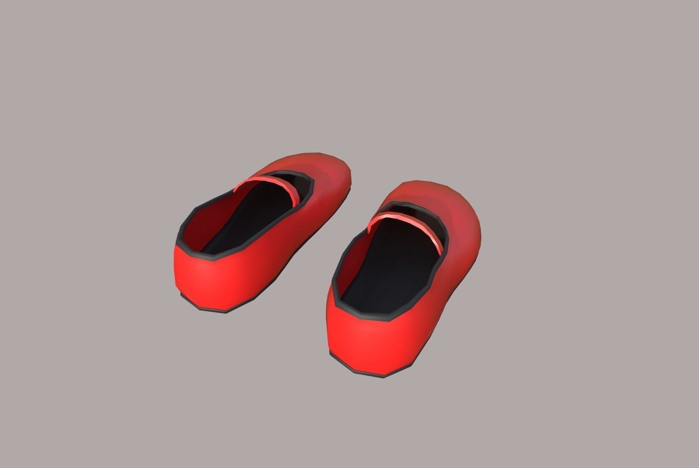 red shoes  Low-poly 3D model_13