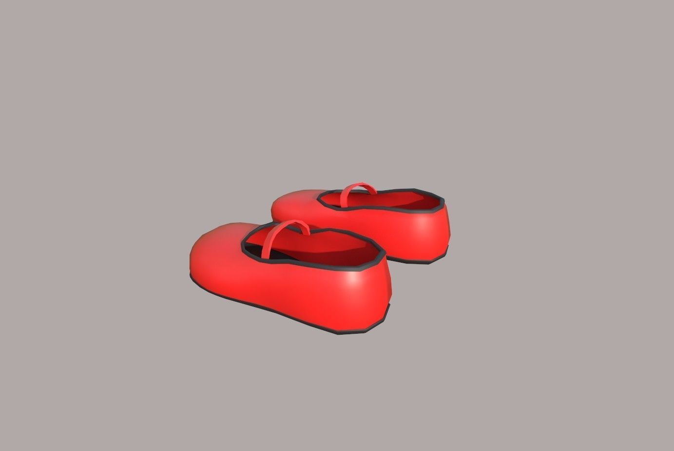 red shoes  Low-poly 3D model_9