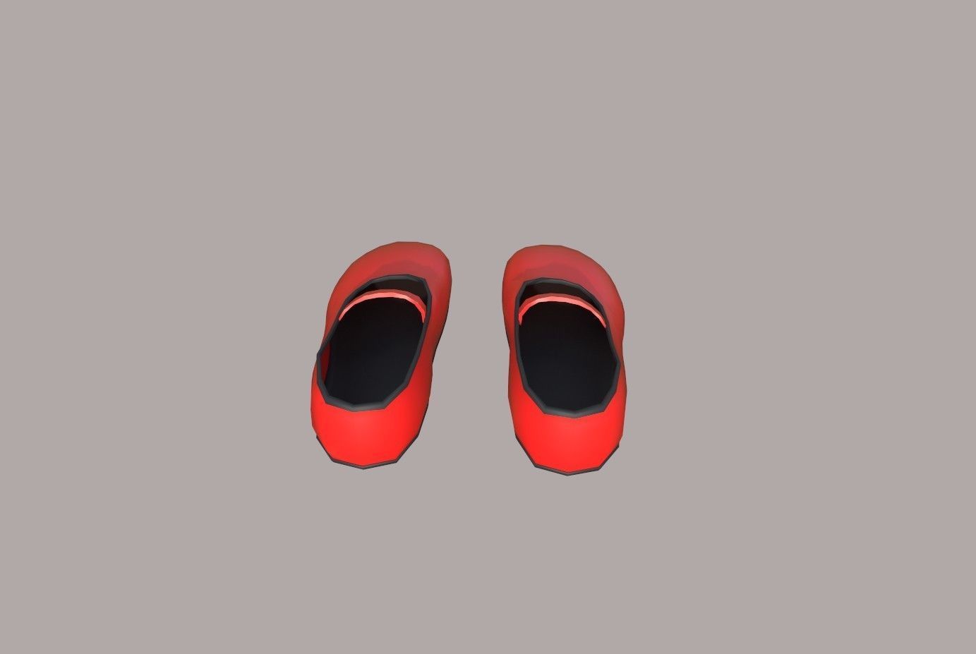 red shoes  Low-poly 3D model_11