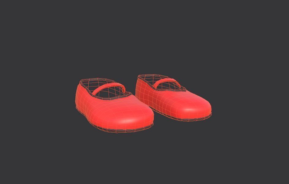red shoes  Low-poly 3D model_5