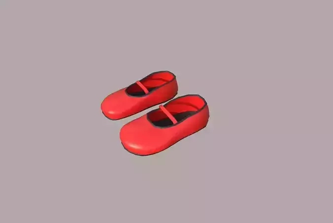 red shoes  Low-poly 3D model