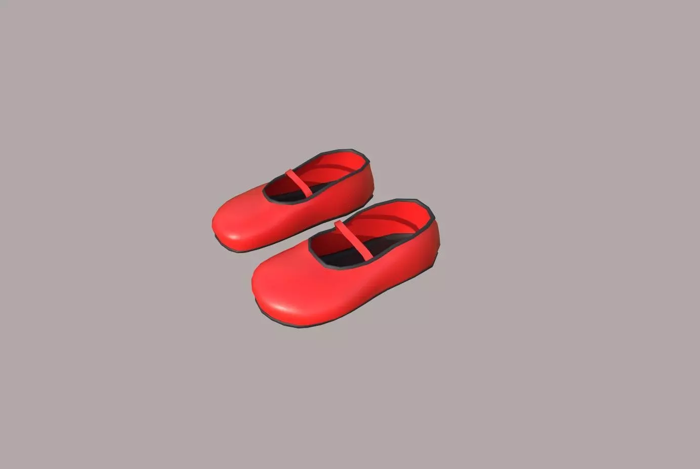 red shoes  Low-poly 3D model_0