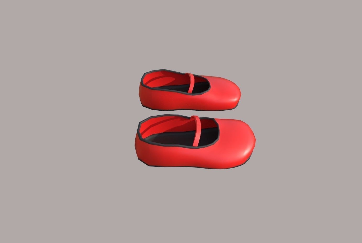 red shoes  Low-poly 3D model_3