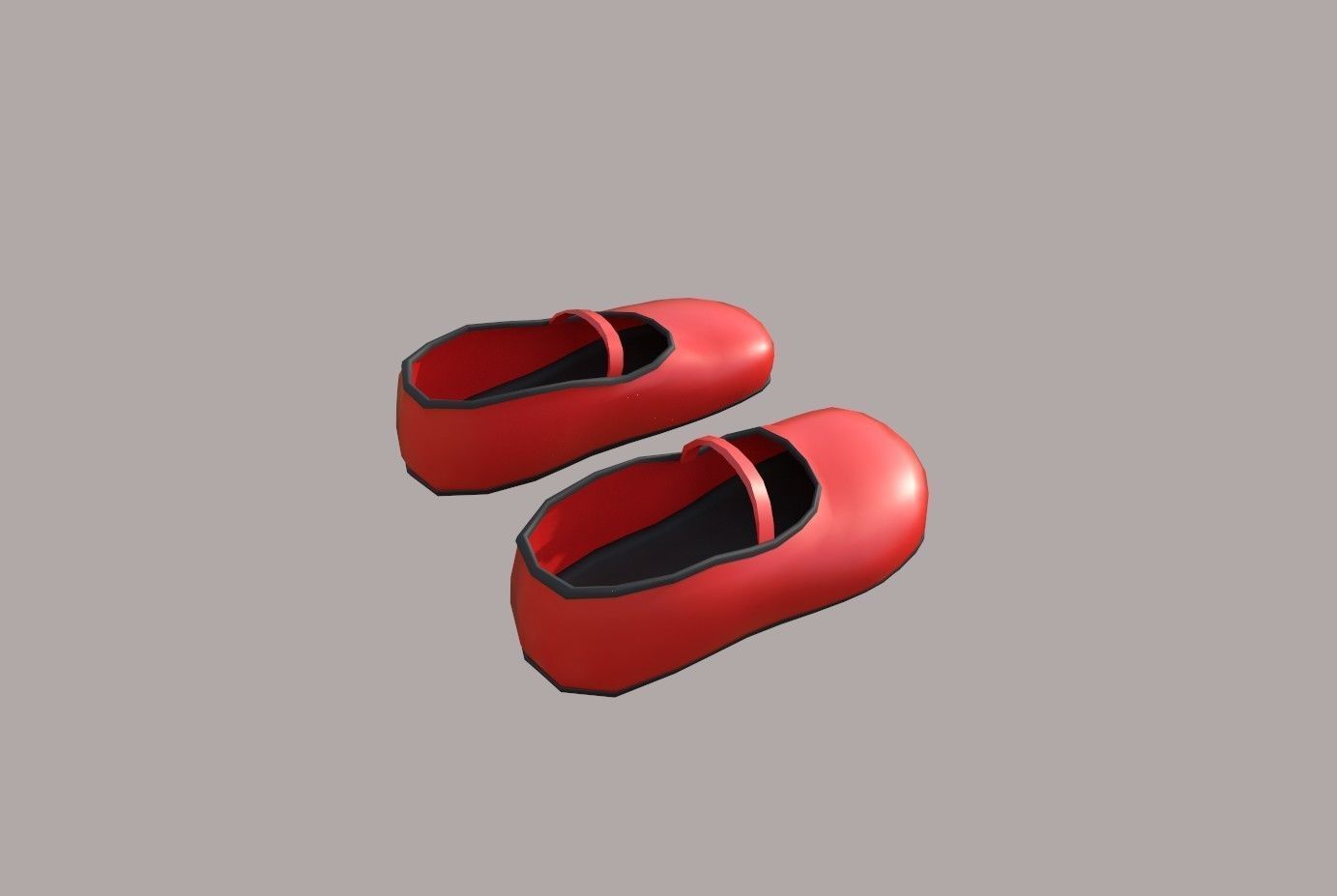 red shoes  Low-poly 3D model_14