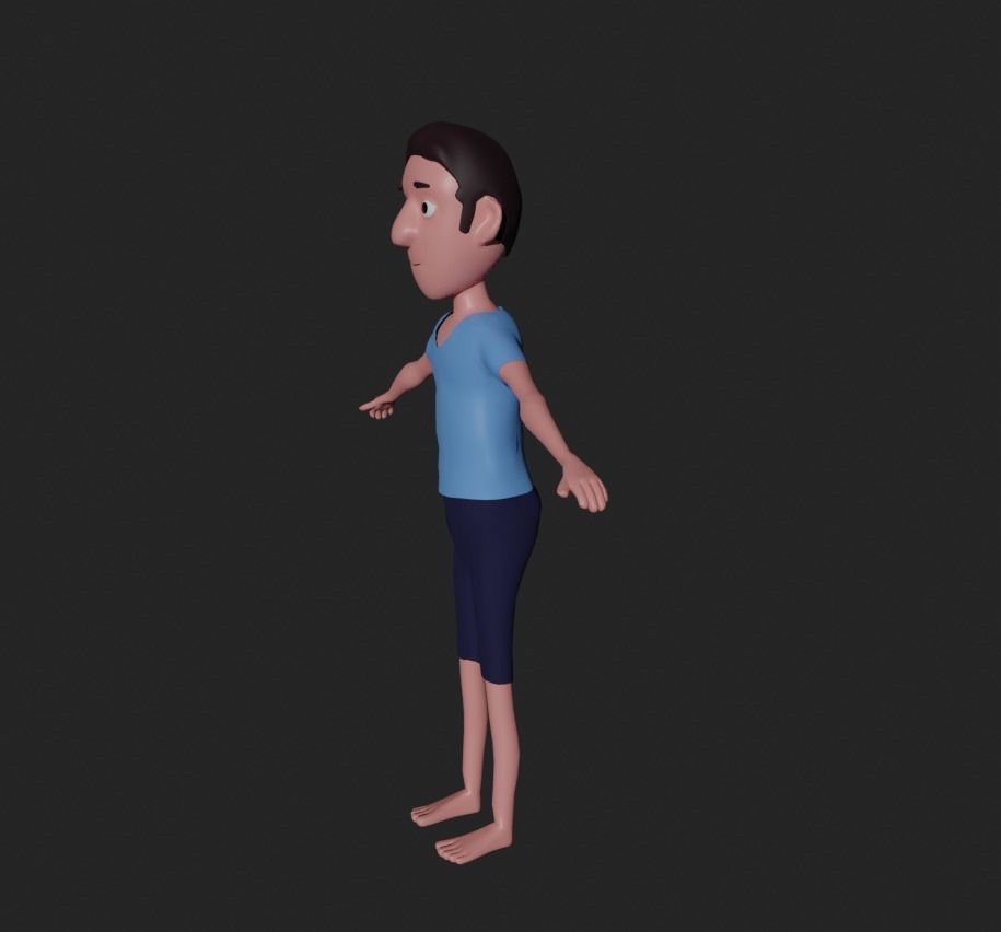 Free Man Low-poly 3D model_1