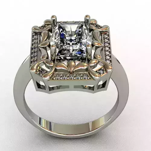 Diamond  ring 3D print model 3D print model