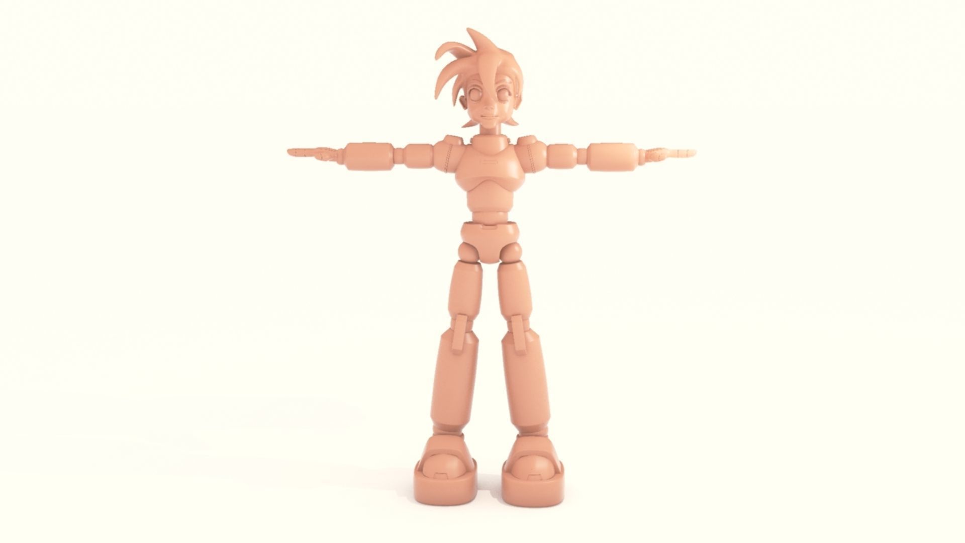 Mega Man Pose 1 Low-poly 3D model_7
