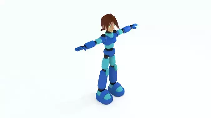 Mega Man Pose 1 Low-poly 3D model Mega Man Pose 1 Low-poly 3D model