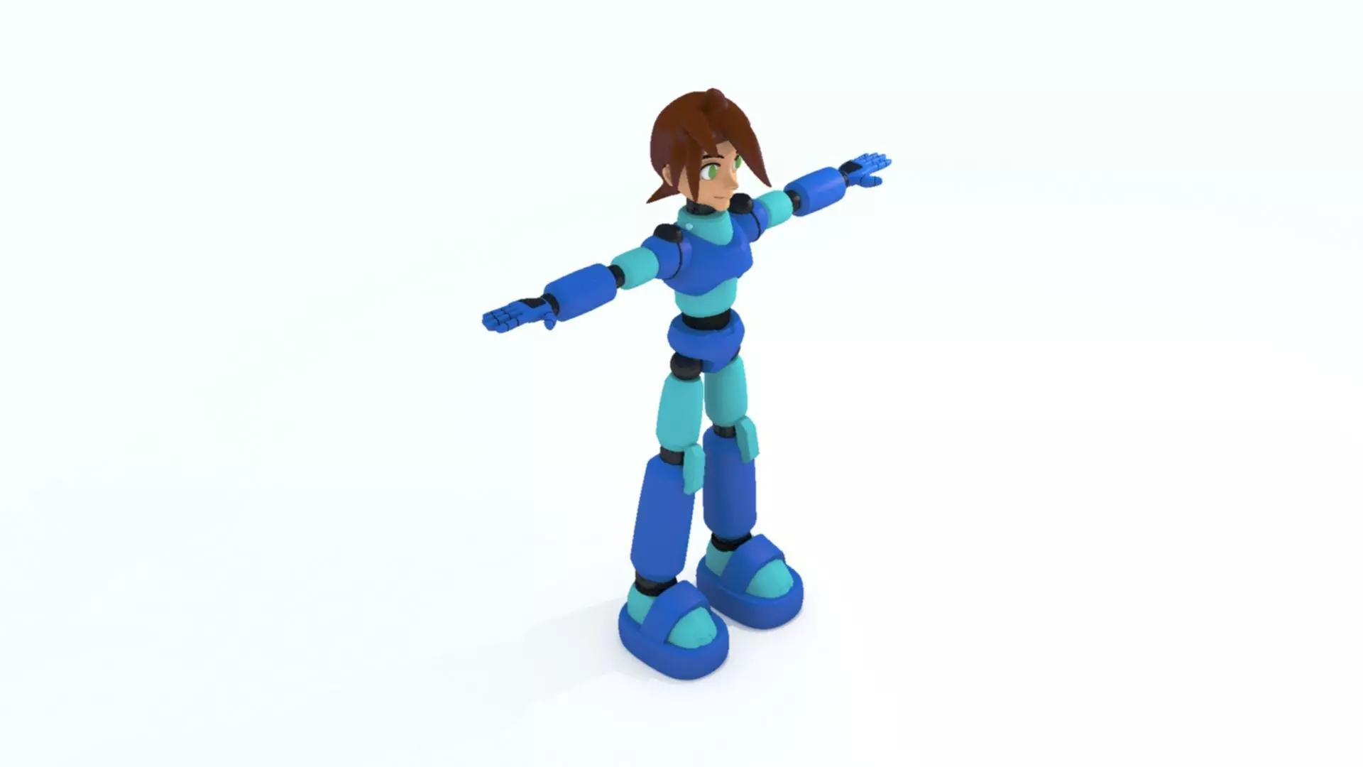 Mega Man Pose 1 Low-poly 3D model_0