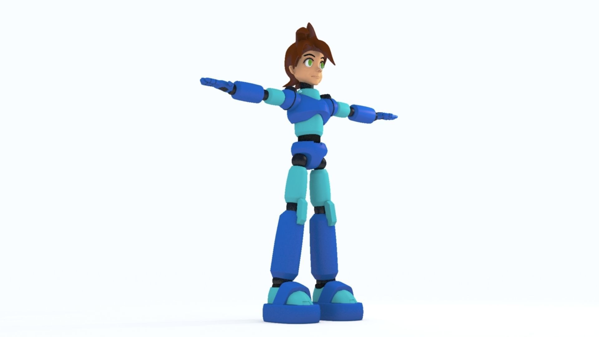 Mega Man Pose 1 Low-poly 3D model_4