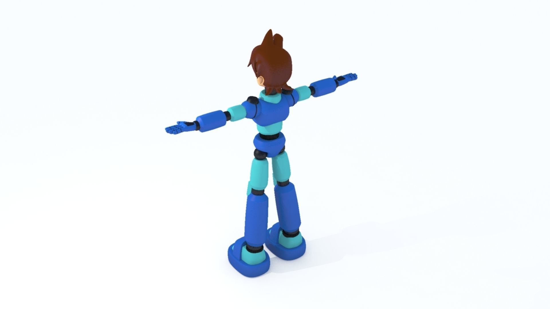 Mega Man Pose 1 Low-poly 3D model_3