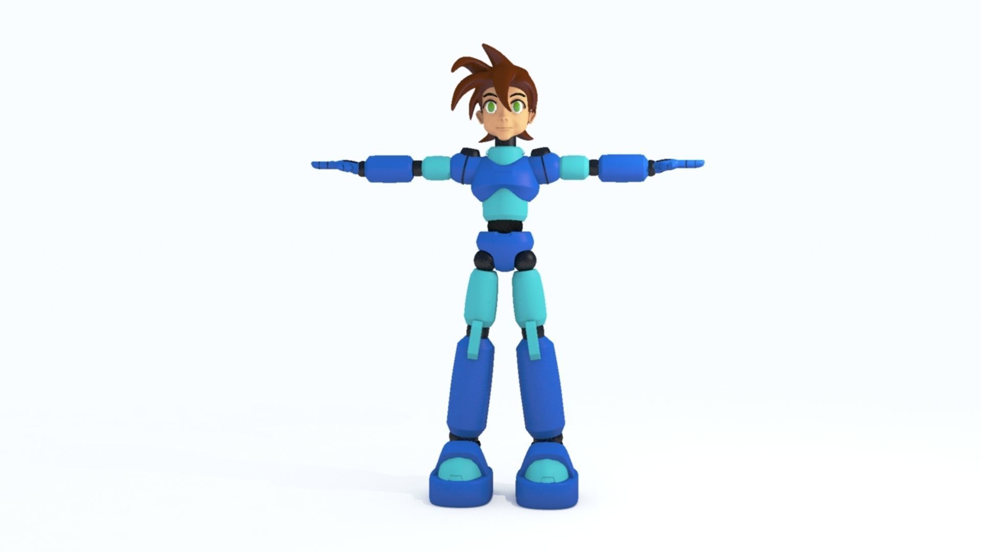 Mega Man Pose 1 Low-poly 3D model_1