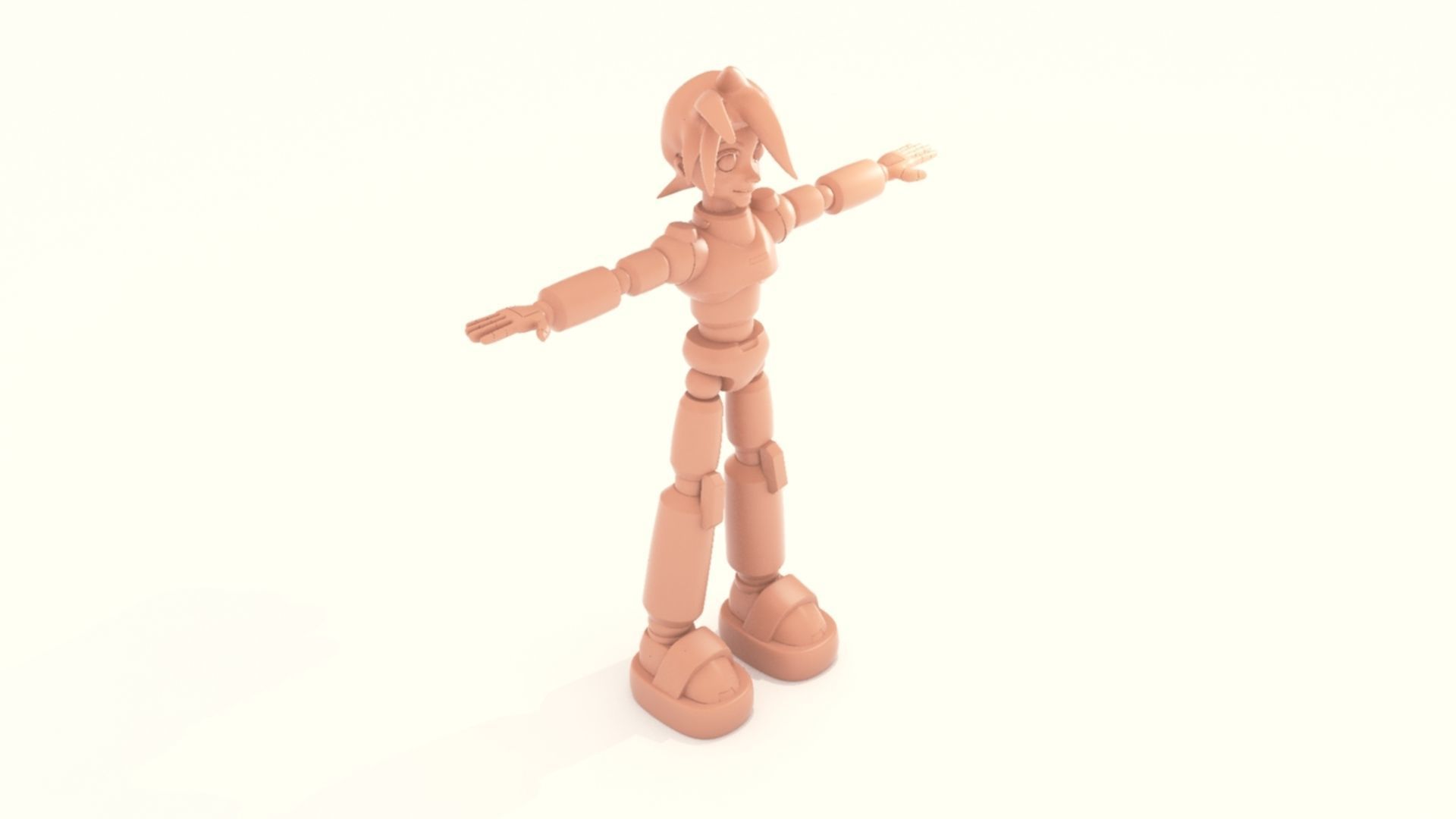 Mega Man Pose 1 Low-poly 3D model_6